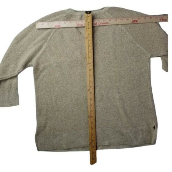 Liz Claiborne Women's XL Pullover V-Neck Knit Sweater Gold Metallic 3/4 Sleeve - Picture 9 of 12